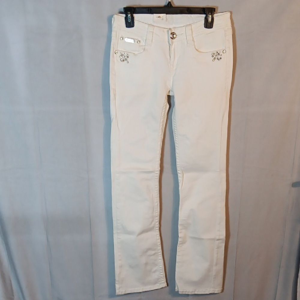 Sexy Couture White Embellished Stretch Denim Jeans